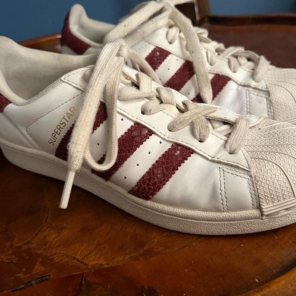 Maroon snake print Adidas